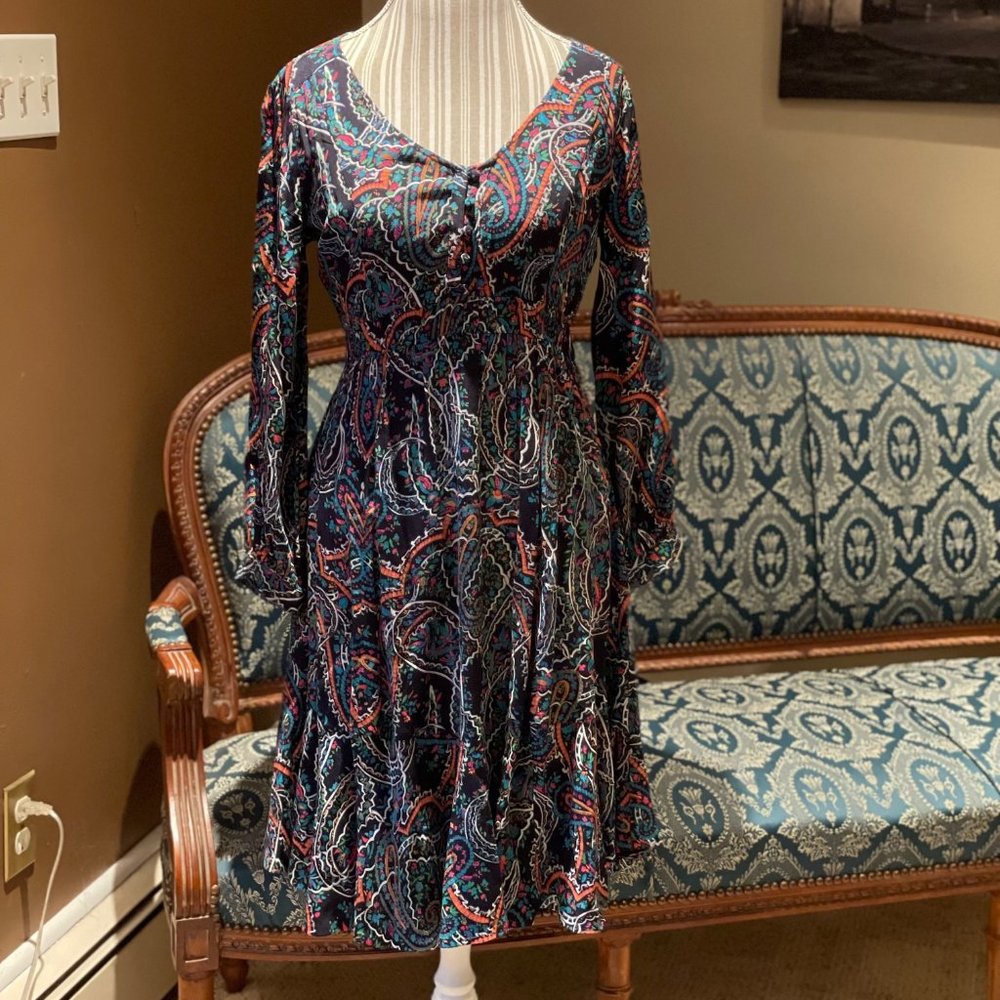 Anthropologie Paisley Long Sleeved Dress